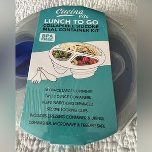 Lunch storage container, new, bpa free. Includes dressing container and utensils